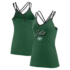 New York Jets Women's Go For It Strappy Crossback Tank Top Green