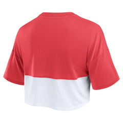 Tampa Bay Buccaneers Women's Boxy Color Split Cropped T-Shirt Red/White