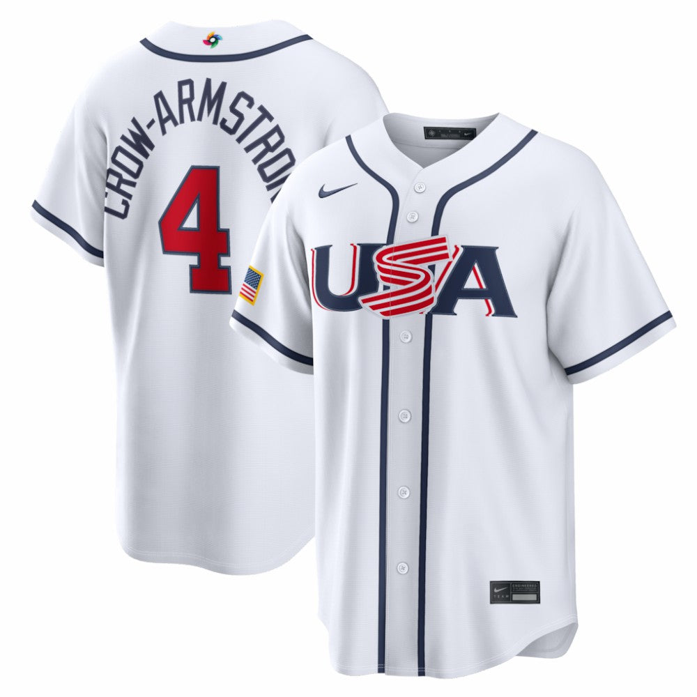 MLB Pete Crow-Armstrong USA Baseball Nike 2026 World Baseball Classic Home Stadium Jersey - White