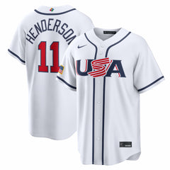 MLB Gunnar Henderson USA Baseball Nike 2026 World Baseball Classic Home Stadium Jersey - White
