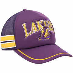 Los Angeles Lakers '47 Sidebrand Stripes Trucker Adjustable Hat Purple