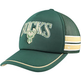 Milwaukee Bucks '47 Sidebrand Stripes Trucker Adjustable Hat Hunter Green