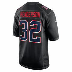 NFL TreVeyon Henderson New England Patriots Super Bowl LX Patch Carbon Fashion Game Jersey - Black
