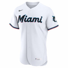 MLB Miami Marlins Nike Home Authentic Custom Jersey - White