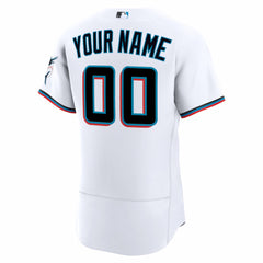 MLB Miami Marlins Nike Home Authentic Custom Jersey - White