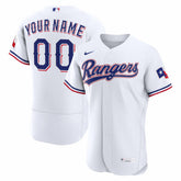 Texas Rangers Nike Home Authentic Custom Jersey - White Jerseys