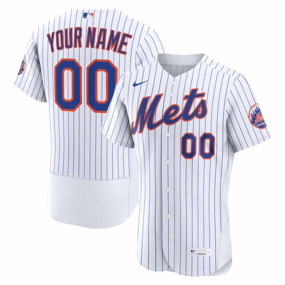 MLB New York Mets Nike Home Authentic Custom Jersey - White