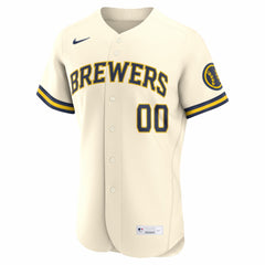 MLB Milwaukee Brewers Nike Home Authentic Custom Jersey - Cream