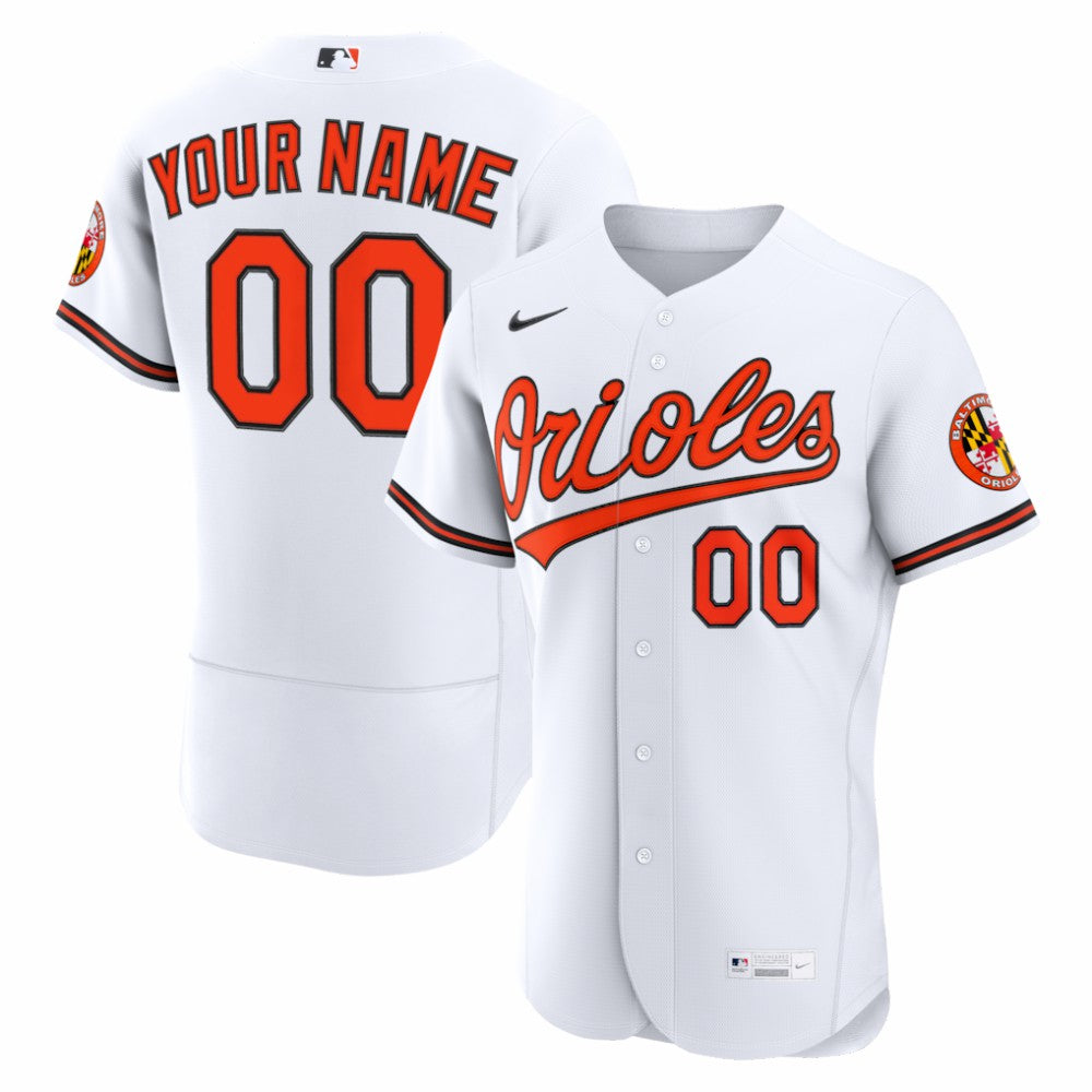 MLB Baltimore Orioles Nike Home Authentic Custom Jersey - White