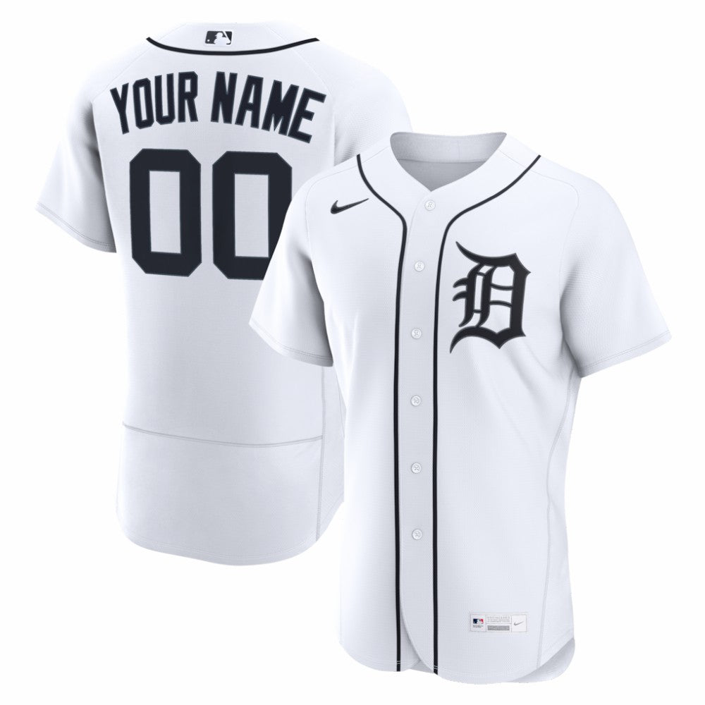 MLB Detroit Tigers Nike Home Authentic Custom Jersey - White