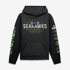 Seattle Seahawks Super Bowl LX Champions Banner Year Hoodie Black