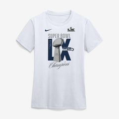 Seattle Seahawks Women's Super Bowl LX Champions Lombardi Trophy T-Shirt White