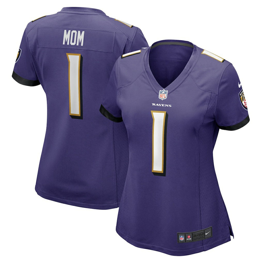 NFL Number 1 Mom Baltimore Ravens Women's Game Jersey - Purple