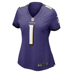 NFL Number 1 Mom Baltimore Ravens Women's Game Jersey - Purple