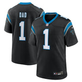 NFL Number 1 Dad Carolina Panthers Game Jersey - Black