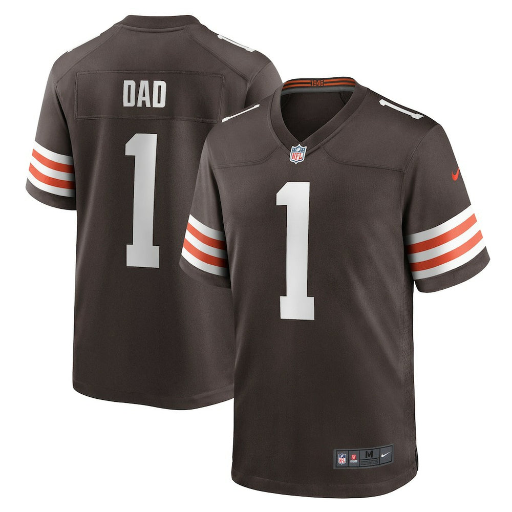 NFL Number 1 Dad Cleveland Browns Game Jersey - Brown