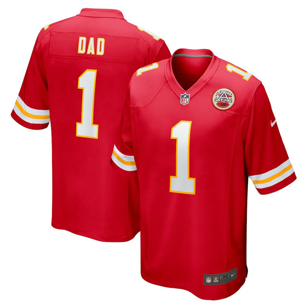 NFL Number 1 Dad Kansas City Chiefs Game Jersey - Red