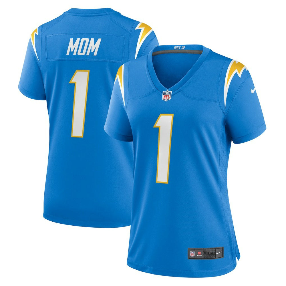 NFL Number 1 Mom Los Angeles Chargers Women's Game Jersey - Powder Blue