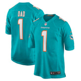 NFL Number 1 Dad Miami Dolphins Game Jersey - Aqua