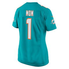 NFL Number 1 Mom Miami Dolphins Women's Game Jersey - Aqua