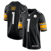 Number 1 Dad Pittsburgh Steelers Game Jersey Black