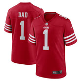 NFL Number 1 Dad San Francisco 49ers Game Jersey - Scarlet
