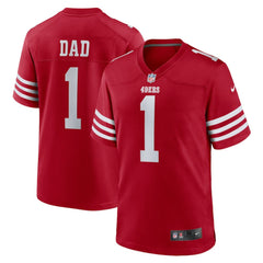 NFL Number 1 Dad San Francisco 49ers Game Jersey - Scarlet