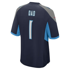 NFL Number 1 Dad Tennessee Titans Game Jersey - Navy