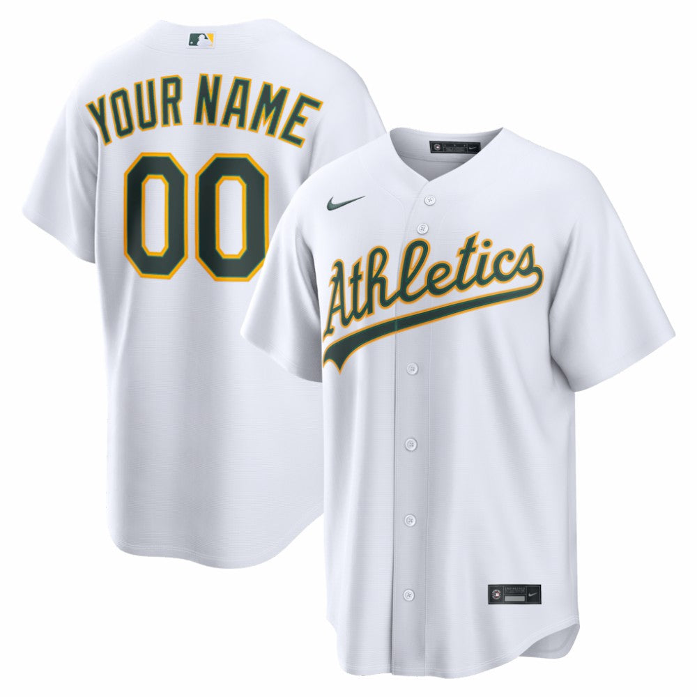 MLB Athletics Nike Home Replica Custom Jersey - White