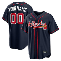 Atlanta Braves Nike Alternate Replica Custom Jersey - Navy Jerseys