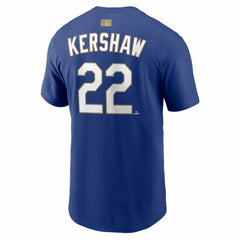 Clayton Kershaw Los Angeles Dodgers Nike 2026 Gold Collection Name & Number T-Shirt - Royal T-shirts