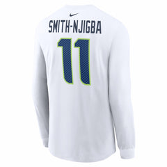 Jaxon Smith-Njigba Seattle Seahawks Super Bowl LX Champions Patch Name & Number Long Sleeve T-Shirt White