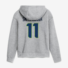 Jaxon Smith-Njigba Seattle Seahawks Women's Super Bowl LX Champions Patch Name & Number Hoodie Heather Gray