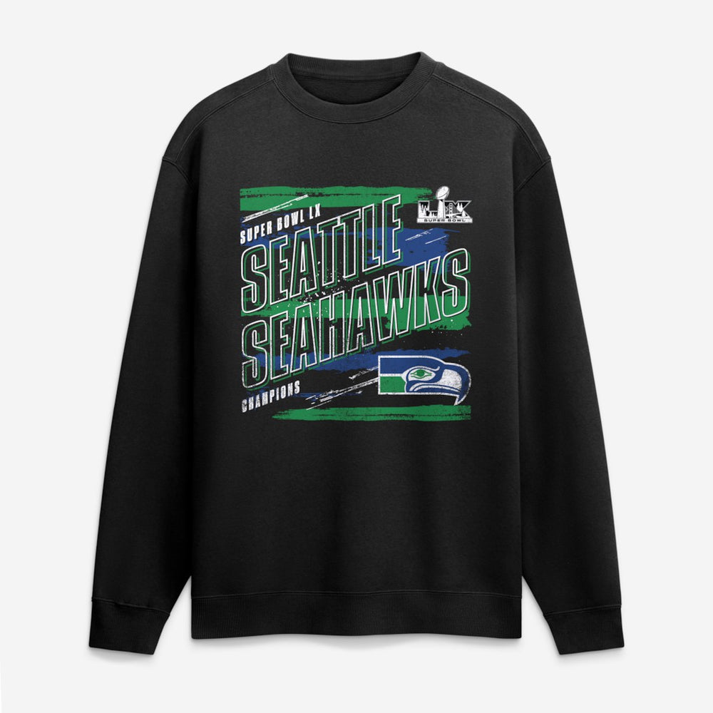 Seattle Seahawks Super Bowl LX Champions Classic Stripes Legacy Fleece Sweatshirt Black