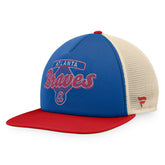 Atlanta Braves Fanatics Cooperstown Collection Talley Foam Trucker Snapback Hat - Royal/Red Hats