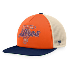 Houston Astros Fanatics Cooperstown Collection Talley Foam Trucker Snapback Hat - Orange/Navy Hats