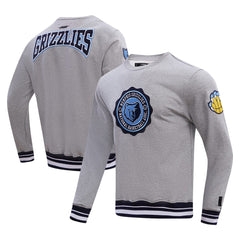 Memphis Grizzlies Pro Standard Crest Emblem Pullover Sweatshirt Heather Gray