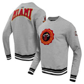 Miami Heat Pro Standard Crest Emblem Pullover Sweatshirt Heather Gray