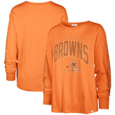 Cleveland Browns '47 Women's Tom Cat Lightweight Long Sleeve T-Shirt Orange