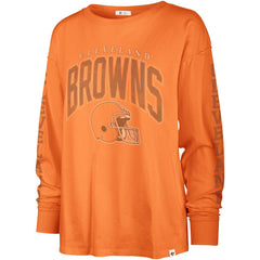 Cleveland Browns '47 Women's Tom Cat Lightweight Long Sleeve T-Shirt Orange