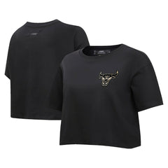 Chicago Bulls Pro Standard Women's Holiday Glam Boxy T-Shirt Black