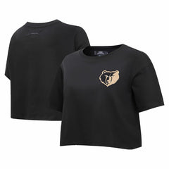 Memphis Grizzlies Pro Standard Women's Holiday Glam Boxy T-Shirt Black