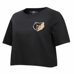 Memphis Grizzlies Pro Standard Women's Holiday Glam Boxy T-Shirt Black
