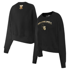 Philadelphia 76ers Pro Standard Women's Glam Cropped Pullover Sweatshirt - Black