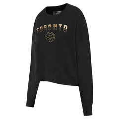 Toronto Raptors Pro Standard Women's Glam Cropped Pullover Sweatshirt - Black
