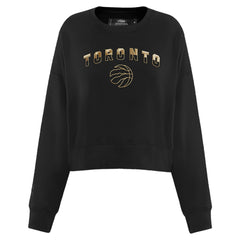 Toronto Raptors Pro Standard Women's Glam Cropped Pullover Sweatshirt - Black