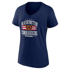 Washington Commanders Women's Americana V-Neck T-Shirt Navy