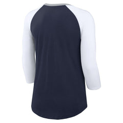 Dallas Cowboys Women's Knockout Arch Raglan Tri-Blend 3/4-Sleeve T-Shirt Navy/White