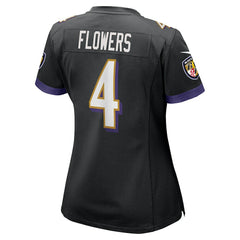 NFL Zay Flowers Baltimore Ravens Women's Alternate Game Jersey - Black
