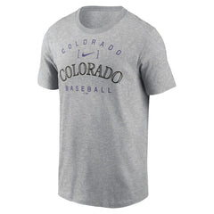 Colorado Rockies Nike Home Team Athletic Arch T-Shirt - Heather Gray T-shirts